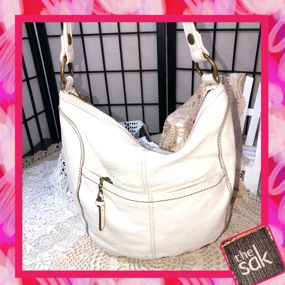 the sak white leather purse